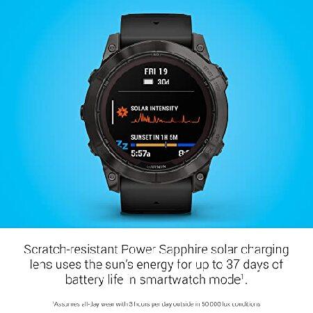 Garmin f〓nix 7X Pro Sapphire Solar, Multisport GPS Smartwatch, Built-in Flashlight, Solar Charging Capability, 010-02778-10, Blackの画像