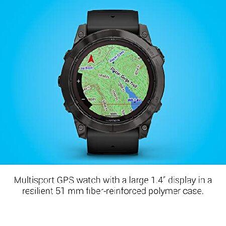 Garmin f〓nix 7X Pro Sapphire Solar, Multisport GPS Smartwatch, Built-in Flashlight, Solar Charging Capability, 010-02778-10, Blackの画像