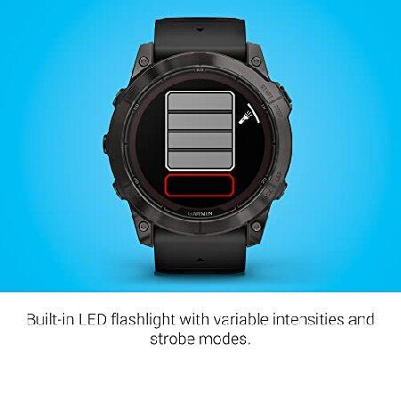 Garmin f〓nix 7X Pro Sapphire Solar, Multisport GPS Smartwatch, Built-in Flashlight, Solar Charging Capability, 010-02778-10, Blackの画像