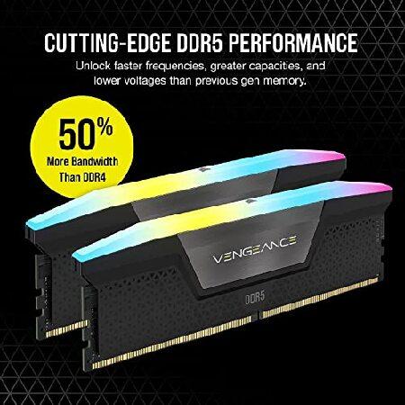 CORSAIR DDR5-6000MHz デスクトップPC用メモリ VENGEANCE RGB DDR5シリーズ (PC5-48000) Intel XMPメモリキット 32GB ブラック [16GB×2枚] CMH32GX5M2E6000C36_2