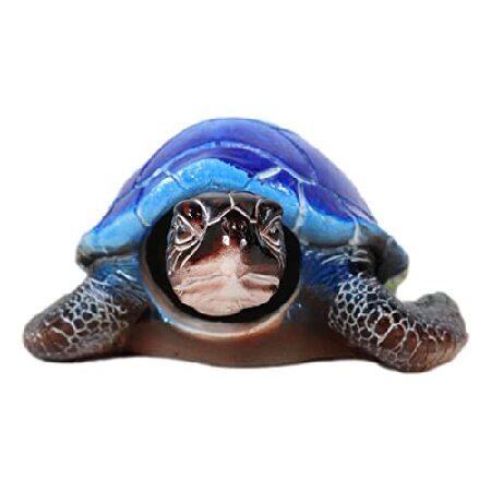 Ebros Gift 航海 カラフルな色合いの青い貝殻 巨大なウミガメ 泳ぐボブルヘッドフィギュア 5.75インチ L 爬虫類 カメ 装飾 へまの頭 置物 ホーム＆オフィスの装_3