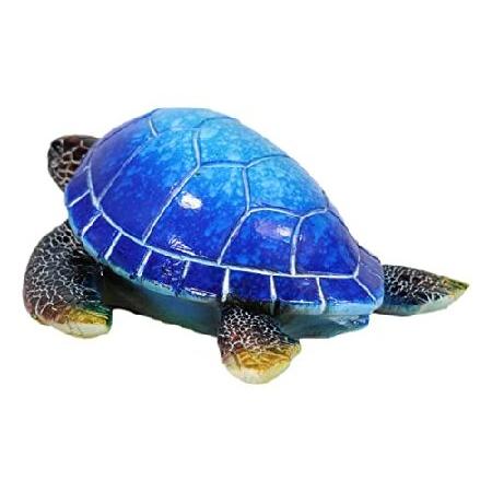 Ebros Gift 航海 カラフルな色合いの青い貝殻 巨大なウミガメ 泳ぐボブルヘッドフィギュア 5.75インチ L 爬虫類 カメ 装飾 へまの頭 置物 ホーム＆オフィスの装_4