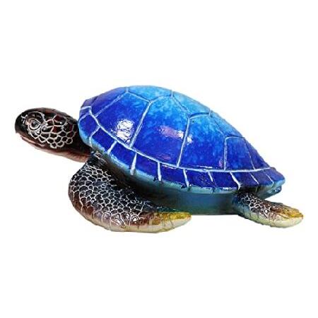 Ebros Gift 航海 カラフルな色合いの青い貝殻 巨大なウミガメ 泳ぐボブルヘッドフィギュア 5.75インチ L 爬虫類 カメ 装飾 へまの頭 置物 ホーム＆オフィスの装_5