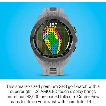 Garmin Approach S70 (Gray, 42mm) Golf GPS Watch AMOLED Display with Charging Stand, Car ＆ Wall Adapters and Cleaning Kitの画像