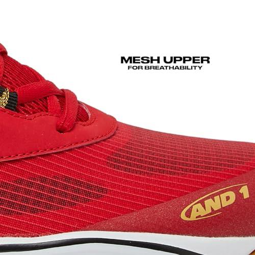 今季ブランド AND1 Revel Mid Men’s Basketball Shoes， Indoor or Outdoor Basketball Sneakers for Men， Street or Court - Red， 8.5 Medium