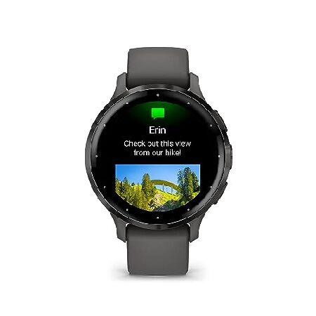 Garmin Venu 3S Slate Stainless Steel Bezel 1.2-Inch AMOLED Touchscreen Display Smart Watch with 41mm Pebble Gray Case and Silicone Band_1