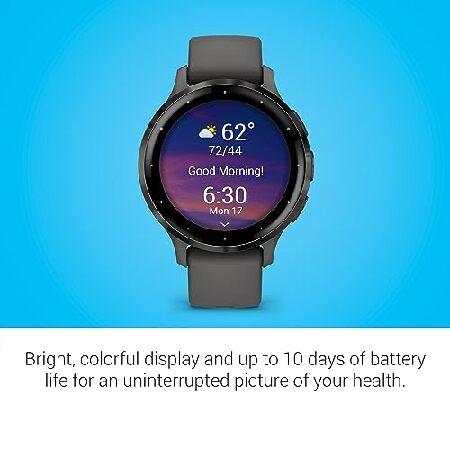 Garmin Venu 3S Slate Stainless Steel Bezel 1.2-Inch AMOLED Touchscreen Display Smart Watch with 41mm Pebble Gray Case and Silicone Band_2