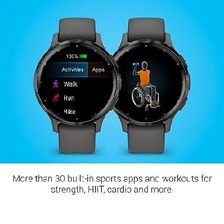 Garmin Venu 3S Slate Stainless Steel Bezel 1.2-Inch AMOLED Touchscreen Display Smart Watch with 41mm Pebble Gray Case and Silicone Band_4