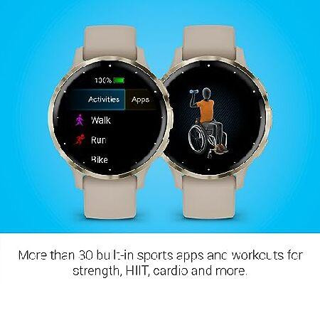 Garmin Venu 3S Soft Gold Stainless Steel Bezel 1.2-Inch AMOLED Touchscreen Display Smart Watch with 41mm French Gray Case and Silicone Band_4