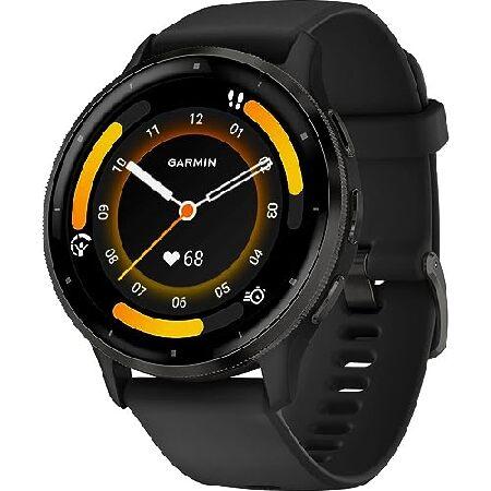 Garmin 010-02784-01 Venu 3 Health and Fitness GPS Smartwatch Steel Bezel w/Black Case 45mm Bundle with 2 YR CPS Enhanced Protection Packの画像