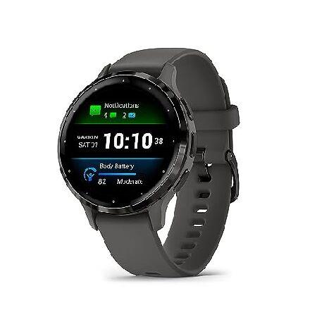 Garmin 010-02785-00 Venu 3S Health Fitness GPS Smartwatch Steel Bezel with Pebble Gray Case 41mm Bundle with 2 YR CPS Enhanced Protection Packの画像