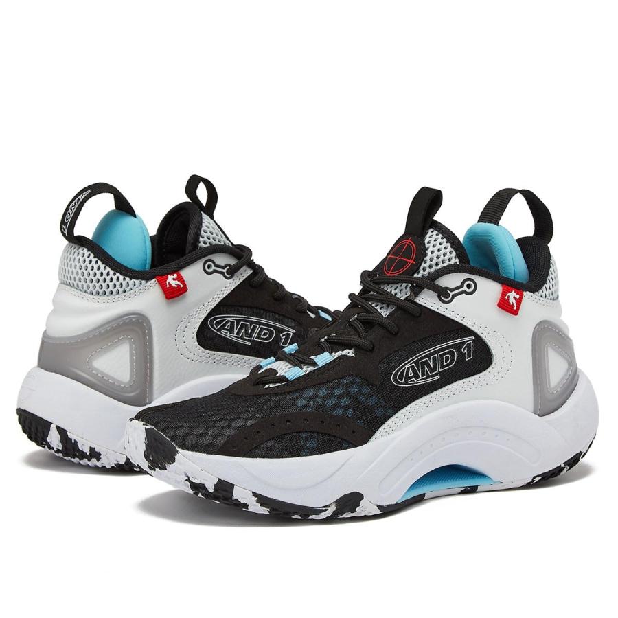 AND1 Scope Girls ＆ Boys Basketball Shoes Kids, Boys High Top Sneakers - Black/White/Light Blue, 2 Little Kid｜awa-outdoor｜06