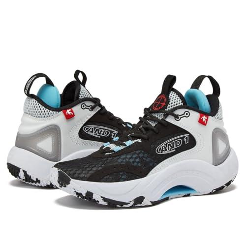 AND1 Scope Girls ＆ Boys Basketball Shoes Kids, Boys High Top Sneakers - Black/White/Light Blue, 1 Little Kid｜awa-outdoor｜06