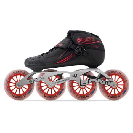 Bont Jet インラインスピードスケート - ビーガン 熱成形可能なレーシングパッケージ カーボンファイバーブーツ、エレメンタルホイール、ABEC7ベアリング付き(ブ