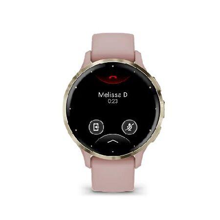 Garmin Venu 3S Advanced Fitness and Health Tracker Smart Watch Soft Gold Stainless Steel Bezel with Dust Rose Case 41MM Silicone and 1.2 Inch AMOLED Tの画像