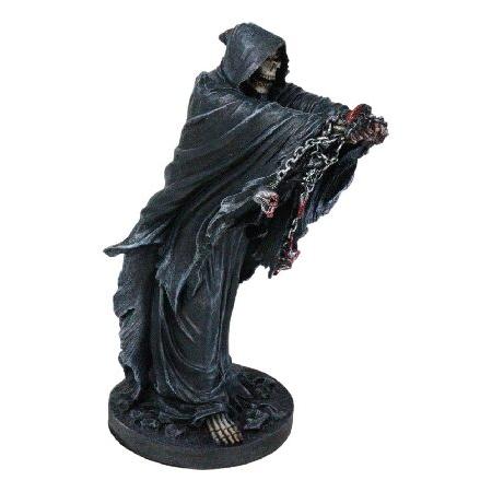 Ebros Gift The Boogeyman Black Death Grim Reaper with Chains Carved Knuckles Game Over Figurine Angel of Death As Ossuary Home Decor Eternal Death_4