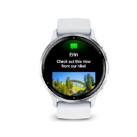 Garmin Venu 3 Advanced Fitness and Health Tracker Smart Watch with Silver Stainless Steel Bezel and 45 Mm Whitestone Case ＆ Silicone Band, 1.4 Inch Aの画像