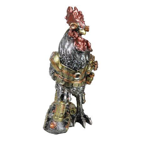 Ebros Gift Victorian Sci Fi Steampunk Gearwork Rooster Chicken with Time Machine Warp Figurineの画像