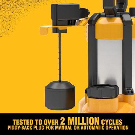DEWALT DXWP62383 1/3-HP ステンレススチール/鋳鉄水中自動排水ポンプ - 垂直フロート_2