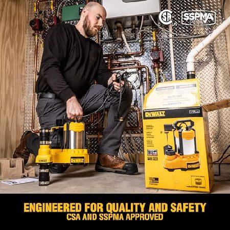 DEWALT DXWP62383 1/3-HP ステンレススチール/鋳鉄水中自動排水ポンプ - 垂直フロート_4