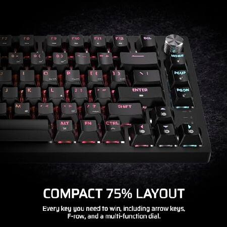 Corsair K65 Plus ワイヤレス 75% RGB ホットスワップ可能 メカニカルゲーミングキーボード - 潤滑済み MLX フュージョン タクタイルスイッチ - デュアルレイヤ_2