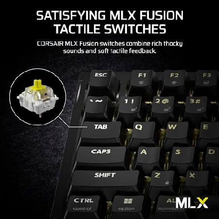 Corsair K65 Plus ワイヤレス 75% RGB ホットスワップ可能 メカニカルゲーミングキーボード - 潤滑済み MLX フュージョン タクタイルスイッチ - デュアルレイヤ_3