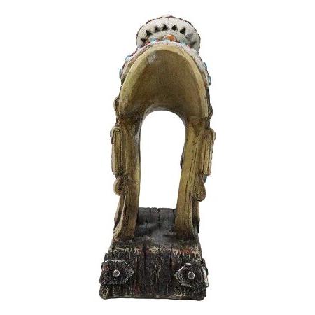 Ebros Gift Rustic Southwest Country Cowboy Navajo Indian Chieftain Skull Horse Saddle Decorative Display Figurine 9.25\" Hの画像
