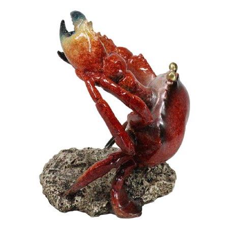 Ebros Gift マリンシーフード甲殻類像 海岸 巨大石カニ ブラックピンサーエンドチップ付き ワインボトルホルダー キャディ 置物 ホーム キッチン ダイニング パの画像