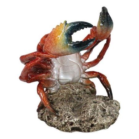 Ebros Gift マリンシーフード甲殻類像 海岸 巨大石カニ ブラックピンサーエンドチップ付き ワインボトルホルダー キャディ 置物 ホーム キッチン ダイニング パの画像