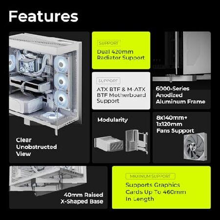 TRYX LUCA L70 E-ATX 対応 PCケース ミッドタワー パノラミック強化 ガラスパネル ホワイト C-L700N-NN0H-G0W_1