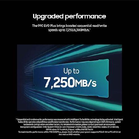 Samsung 990 EVO Plus SSD 2TB、PCIe Gen 4x4、Gen 5x2 M.2 2280、最大7，250MB/秒、PC/ノートパソコン用のアップグレードストレージ、HMBテクノロジー、インテリ_3