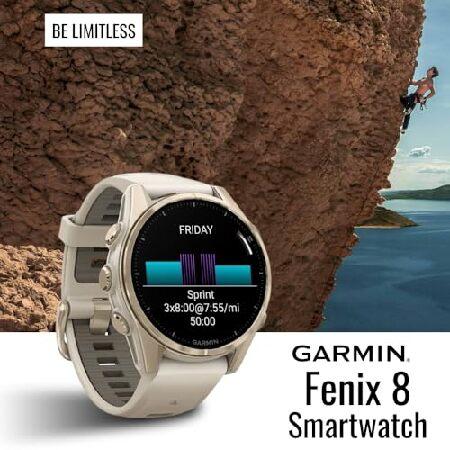 Garmin Fenix 8 43mm GPS Smartwatch (Fog Gray and Sandstone) Bundle with Waterproof Hard Case (Black) and Focus Camera Charger Stand Smartwatches (3 Itの画像