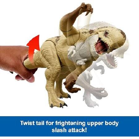 Mattel Jurassic World Rebirth Distortus Rex Rumble N Rampage Dinosaur Action Figure 22 Inch with 2 Attack Actions， Content-Accurate， Digital Play_2