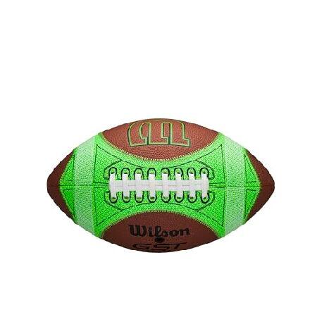 WILSON GST SpeedSkin Hylite Football - Brown/Green， Junior Size