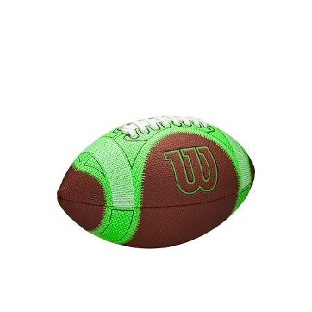 WILSON GST SpeedSkin Hylite Football - Brown/Green， Junior Size
