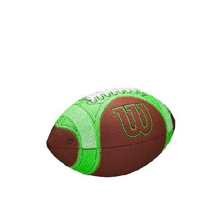 WILSON GST SpeedSkin Hylite Football - Brown/Green， Junior Size