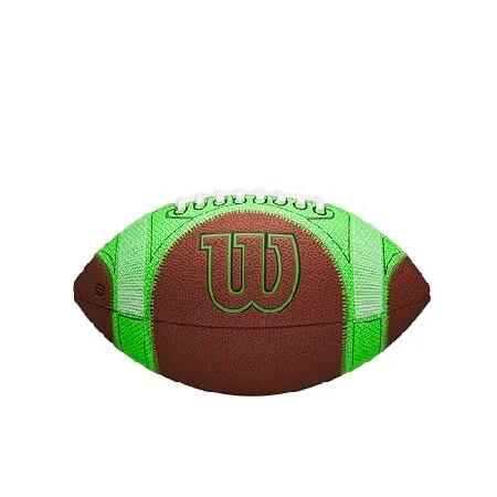 WILSON GST SpeedSkin Hylite Football - Brown/Green， Junior Size