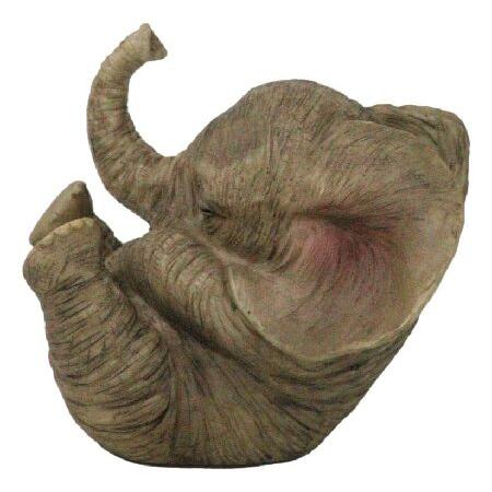 Ebros Gift Safari Savanna Baby Calf Elephant Cradling On Its Back Figurine 4.5\" Long Elephant Feng Shui Vastu Symbol of Luck and Fortune"_3