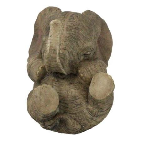 Ebros Gift Safari Savanna Baby Calf Elephant Cradling On Its Back Figurine 4.5\" Long Elephant Feng Shui Vastu Symbol of Luck and Fortune"_4