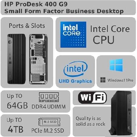 HP ProDesk 400 G9 Small Form Factor Business Desktop， Intel CPU， 64GB RAM， 1TB PCIe SSD， Dual 4K Display Support， USB-C， HDMI， RJ-45， Wi-Fi， Wired Key_1