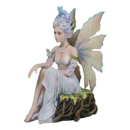 Ebros Gift Sitting Elf Pixie Air Wind Elemental Fairy in Ethereal Rainbow Dress Decorative Mythical Fantasy Figurine Collectible_4