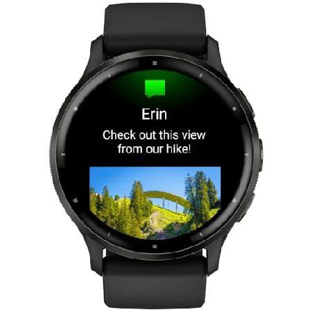 Garmin 010-02784-01 Venu 3 Health and Fitness GPS Smartwatch Steel Bezel with Black Case 45mm Bundle with Deco Essentials Charging Dock, Silicone Dustの画像