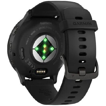 Garmin 010-02784-01 Venu 3 Health and Fitness GPS Smartwatch Steel Bezel with Black Case 45mm Bundle with Deco Essentials Charging Dock, Silicone Dustの画像