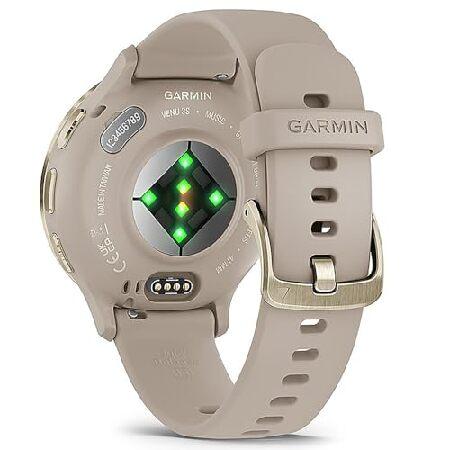 Garmin 010-02785-02 Venu 3S Health Fitness GPS Smartwatch Gold Steel Bezel with French Gray Case 41mm Bundle with Deco Essentials Charging Dock, Dustの画像