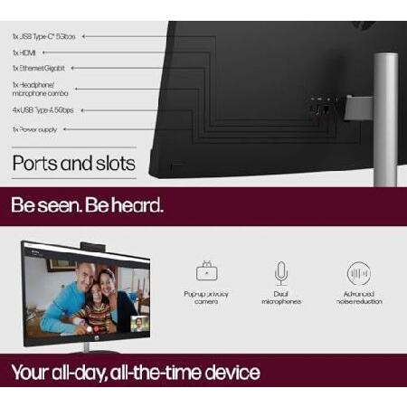 HP All-in-One Desktop PC， 27" FHD Touch Screen， Intel Ultra 7 155U Processor (Up to 4.8 GHz)， Intel IrisX Graphics， 64 GB DDR5， 1 TB SSD， Wired KB ＆_3
