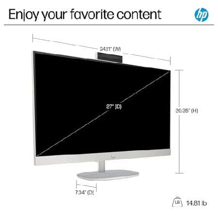 HP 27" Touchscreen All in One Desktop Computer， FHD IPS Display(1920 x 1080)， Intel 12-Core Ultra 7，Adjustable Height，Intel Graphics， Win 11 Pro， Jet