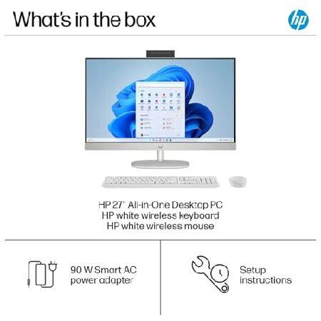HP 27" Touchscreen All in One Desktop Computer， FHD IPS Display(1920 x 1080)， Intel 12-Core Ultra 7，Adjustable Height，Intel Graphics， Win 11 Pro， Jet