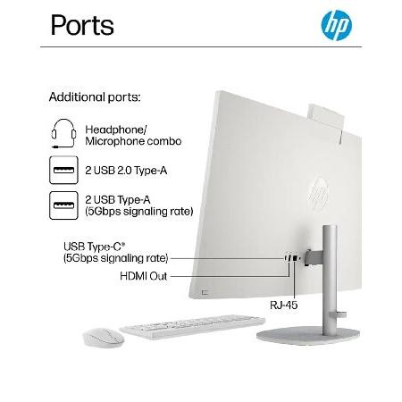 HP All-in-One Desktop - 27'' FHD Touchscreen Computer， Windows 11 Pro， Wireless KB ＆ Mouse， Intel 12-core Ultra 7 155U， Wi-Fi 6， Bluetooth， Adjustabl