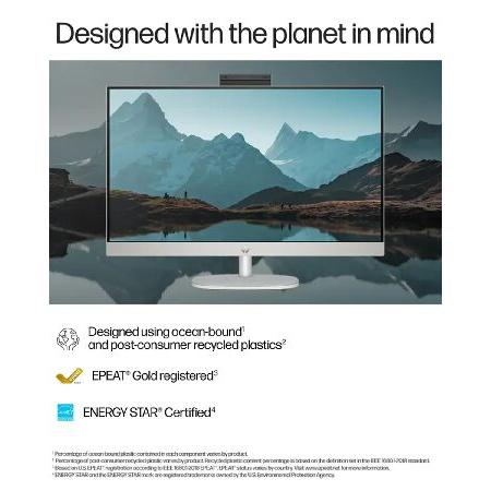 HP All-in-One Desktop - 27'' FHD Touchscreen Computer， Windows 11 Pro， Wireless KB ＆ Mouse， Intel 12-core Ultra 7 155U， Wi-Fi 6， Bluetooth， Adjustabl