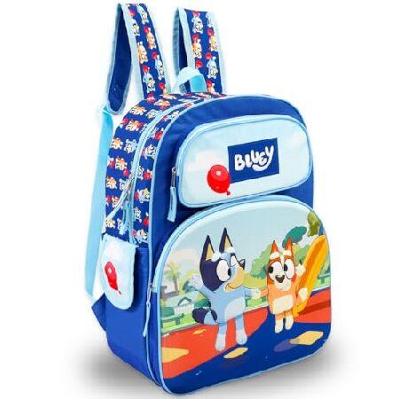 Bluey (ブルーイ) 子供用バックパック - 16インチのスクールバッグ、水筒、ステッカーなど付き | Bluey and Bingo スクールバッグ 女の子 男の子 子供用_1